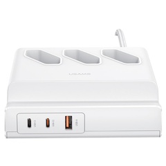 МЗП Usams US-CC160 P1 65W Super Si Fast Charging USB Extension Socket, white