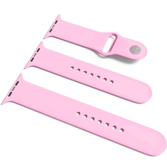 Силіконовий ремінець для Apple Watch Sport Band 42 / 44 / 45 / 49 (S/M & M/L) 3pcs, Рожевий / Light pink