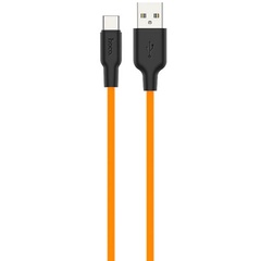 Дата кабель Hoco X21 Plus Silicone Type-C Cable (1m) Black / Orange