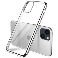 Прозрачный силиконовый чехол глянцевая окантовка Full Camera для Apple iPhone 13 mini (5.4") Серебряный