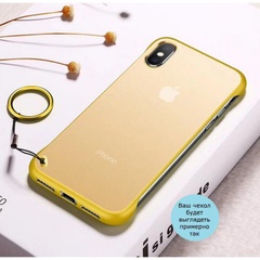 TPU+PC чехол LikGus Edge (+ кольцо) для Apple iPhone 7 (4.7"), Желтый