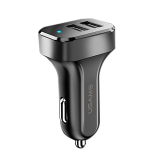 АЗУ USAMS US-CC087 C13 2.1A Dual USB Car Charger Черный