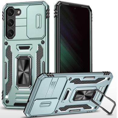 Удароміцний чохол Camshield Army Ring для Samsung Galaxy S23+, Зеленый / Light Green