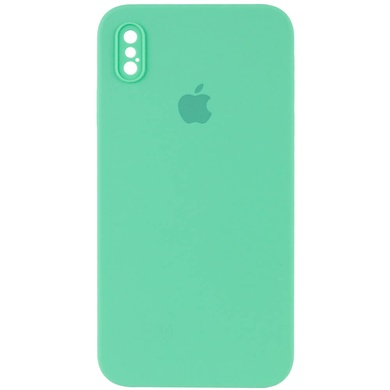 Чехол Silicone Case Square Full Camera Protective (AA) для Apple iPhone XS (5.8") Зеленый / Spearmint
