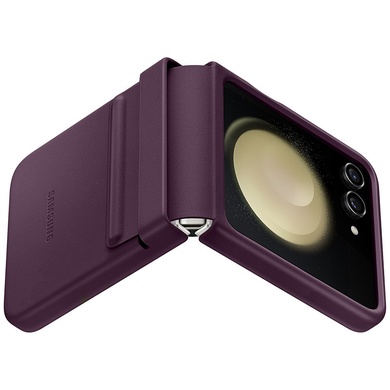 Кожаный чехол Leather Case (AAA) для Samsung Galaxy Z Flip5 Purple