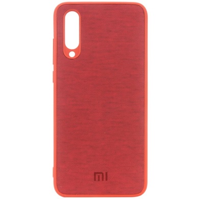 TPU чехол Textile Logo для Xiaomi Mi 9, Красный