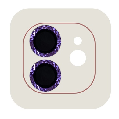 Захисне скло Metal Shine на камеру (в упак.) для Apple iPhone 12 / 12 mini / 11, Фіолетовий / Purple