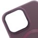 Кожаный чехол Bonbon Leather Metal Style with MagSafe для Apple iPhone 12 Pro / 12 (6.1") Бордовый / Plum
