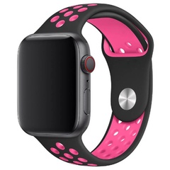 Силиконовый ремешок Sport+ для Apple watch 42mm / 44mm black/pink