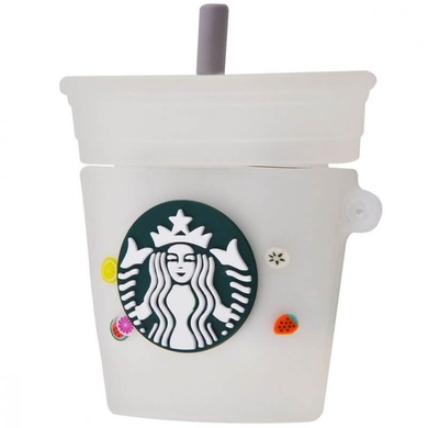 Силіконовий футляр Logo series для навушників AirPods 1/2 + карабін, Starbucks Neon Cocktail
