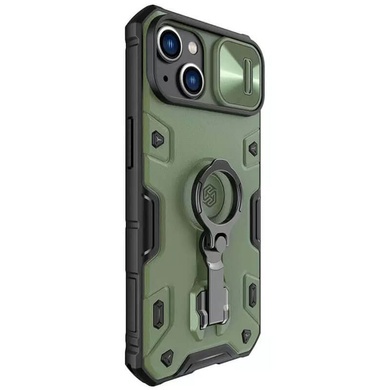 TPU+PC чехол Nillkin CamShield Armor Pro no logo (шторка на камеру) для Apple iPhone 14 Plus (6.7") Зеленый