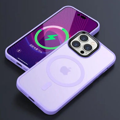 TPU+PC чехол Metal Buttons with MagSafe Colorful для Apple iPhone 13 Pro Max (6.7") Сиреневый