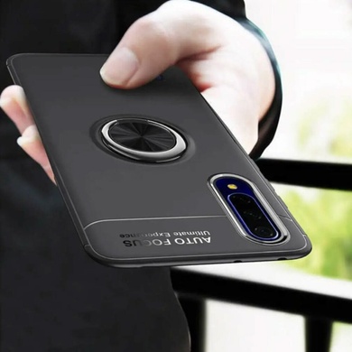 TPU чехол Deen ColorRing под магнитный держатель (opp) для Huawei P Smart Pro / Honor 9X (China), Черный / Черный