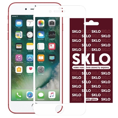Защитное стекло SKLO 3D (full glue) для Apple iPhone 7 plus / 8 plus (5.5") Белый