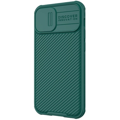 Карбоновая накладка Nillkin Camshield (шторка на камеру) для Apple iPhone 13 (6.1") Зеленый / Dark Green
