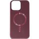 Шкіряний чохол Bonbon Leather Metal Style with MagSafe для Apple iPhone 15 (6.1"), Бордовый / Plum