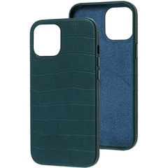 Кожаный чехол Croco Leather для Apple iPhone 13 Pro (6.1") Green