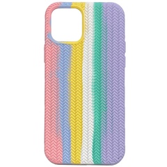 Чехол Silicone case Full Braided для Apple iPhone 13 (6.1") Розовый / Сиреневый
