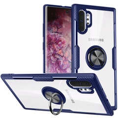 TPU+PC чехол Deen CrystalRing for Magnet (opp) для Samsung Galaxy Note 10 Plus Бесцветный / Синий