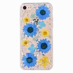 TPU чохол "Flowers and tinsel" для Apple iPhone 7/8 (4.7 "), Маргаритки синие