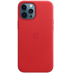 Шкіряний чохол Leather Case (AAA) для Apple iPhone 12 Pro Max (6.7"), red