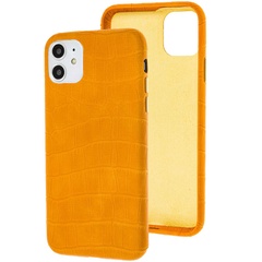Кожаный чехол Croco Leather для Apple iPhone 11 (6.1") Yellow