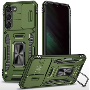 Ударопрочный чехол Camshield Army Ring для Samsung Galaxy S23+ Оливковый / Army Green