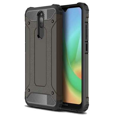 Бронированный противоударный TPU+PC чехол Immortal для Xiaomi Redmi 8a Металл / Gun Metal