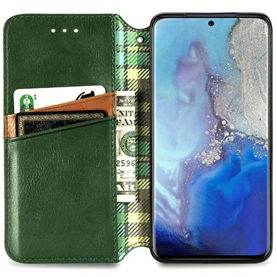 Кожаный чехол книжка GETMAN Cubic (PU) для Samsung Galaxy A12 / M12 Зеленый