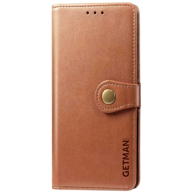 Шкіряний чохол книжка GETMAN Gallant (PU) для Xiaomi Redmi Note 9 / Redmi 10X, Коричневый