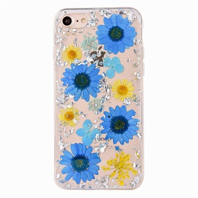 TPU чехол "Flowers and tinsel " для Apple iPhone 7 / 8 (4.7"), Маргаритки синие