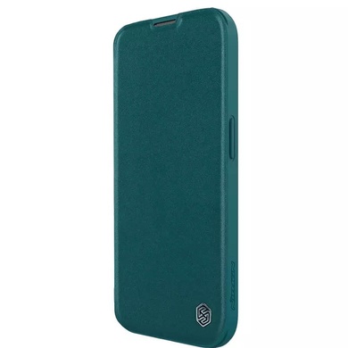 Шкіряний чохол (книга) Nillkin Qin Pro Plain Camshield для Apple iPhone 15 Plus (6.7"), Зеленый