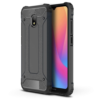 Броньований протиударний TPU+PC чохол Immortal для Xiaomi Redmi 8a, Металл / Gun Metal