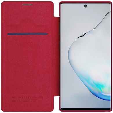 Кожаный чехол (книжка) Nillkin Qin Series для Samsung Galaxy Note 10 Красный