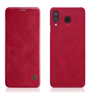 Кожаный чехол (книжка) Nillkin Qin Series для Samsung Galaxy A8 Star (A9 Star), Красный