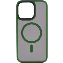 TPU+PC чехол Metal Buttons with MagSafe для Apple iPhone 15 Pro Max (6.7") Зеленый