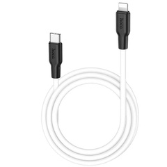 Дата кабель Hoco X21 Plus Silicone Type-C to Lightning (1m), Черный / Белый
