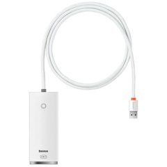 Перехідник HUB Baseus Lite Series 4-Port USB-A HUB Adapter (USB-A to USB 3.0*4) 25cm (WKQX), Белый