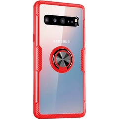 TPU+PC чехол Deen CrystalRing for Magnet (opp) для Samsung Galaxy S10+ Бесцветный / Красный