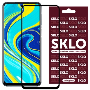 Защитное стекло SKLO 3D для Xiaomi Redmi Note 9s / Note 9 Pro / Note 9 Pro Max Черный