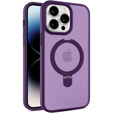 TPU+PC чохол Metal Buttons with MagSafe Colorful HQ Ring для Apple iPhone 15 Pro Max (6.7"), Purple