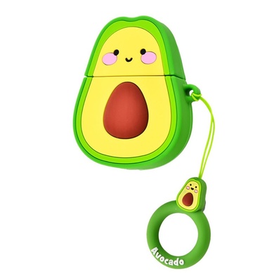 Силіконовий футляр Smile Fruits series для навушників AirPods 1/2 + кільце, Avocado