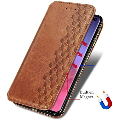 Кожаный чехол книжка GETMAN Cubic (PU) для Samsung Galaxy M53 5G Коричневый