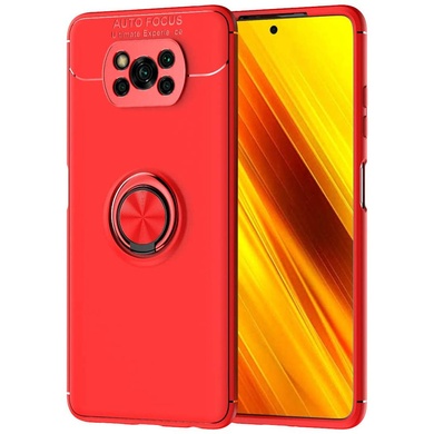 TPU чехол Deen ColorRing под магнитный держатель (opp) для Xiaomi Poco X3 NFC / Poco X3 Pro Красный / Красный