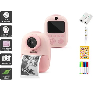 Детская фотокамера D10 с моментальной печатью Pink