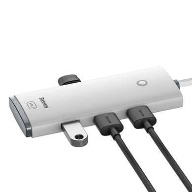 Перехідник HUB Baseus Lite Series 4-Port USB-A HUB Adapter (USB-A to USB 3.0*4) 25cm (WKQX), Белый
