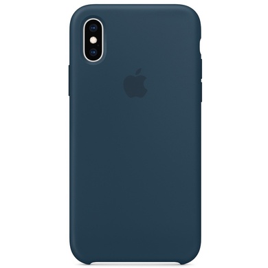 Чехол Silicone case (AAA) для Apple iPhone XS Max (6.5") Синий / Navy blue