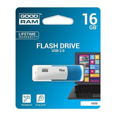 Флеш накопитель USB 16GB GOODRAM UCO2 (UCO2-0160MXR11), Белый / Синий