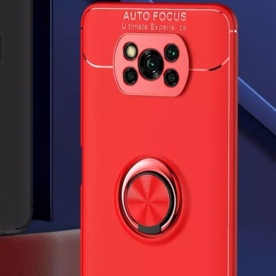 TPU чехол Deen ColorRing под магнитный держатель (opp) для Xiaomi Poco X3 NFC / Poco X3 Pro Красный / Красный