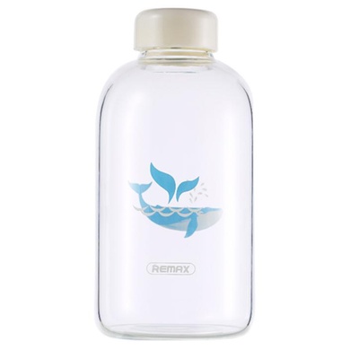 Бутилка для води Remax Glass Bottle RT-CUP33 Whale 650ml, Кит / Белая